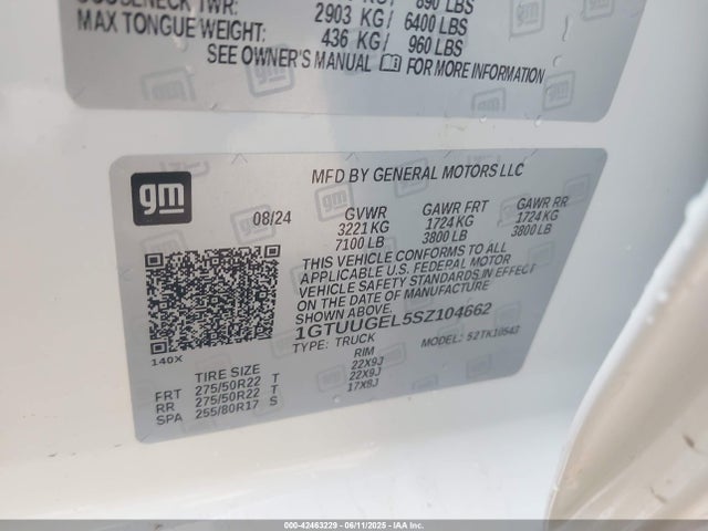 1GTUUGEL5SZ104662 GMC l87