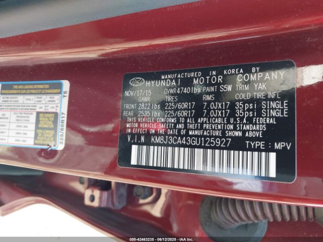 2016 HYUNDAI TUCSON KM8J3CA43GU125927 Photo 8