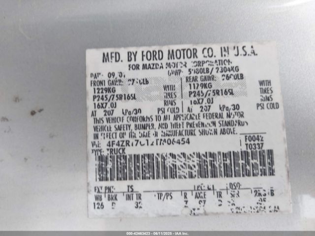 2002 MAZDA B3000 4F4ZR17U12TM06454 Photo 8