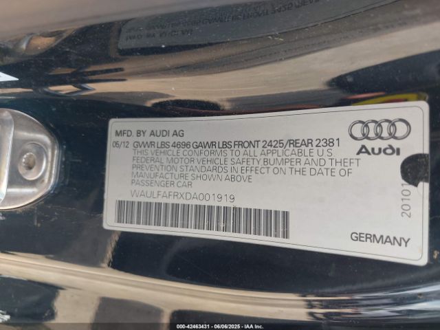 2013 AUDI A5 WAULFAFRXDA001919 Photo 8