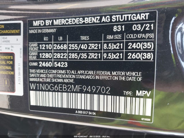 W1N0G6EB2MF949702 Mercedes-Benz m276