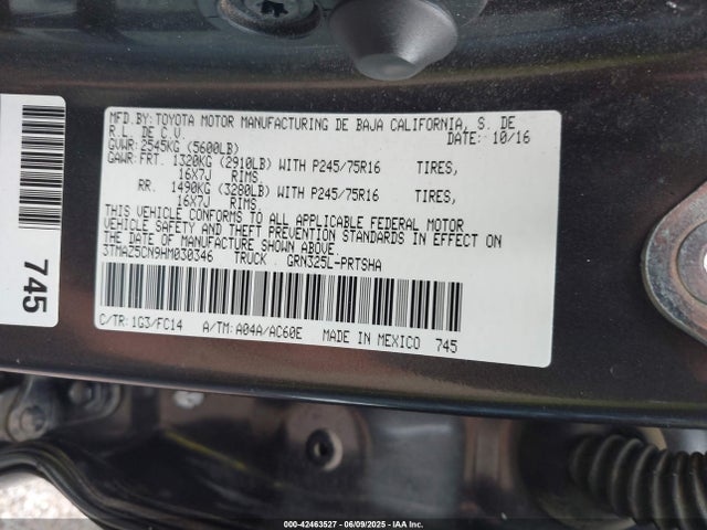 Toyota Tacoma Sr5 V6 2017 3TMAZ5CN9HM030346 Image 9
