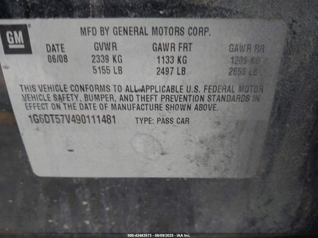 2009 CADILLAC CTS 1G6DT57V490111481 Photo 8