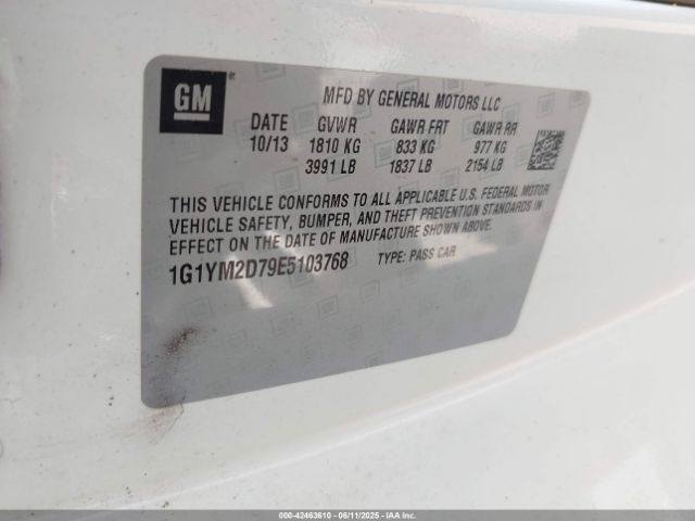 1G1YM2D79E5103768 Chevrolet Corvette Stingray Z51