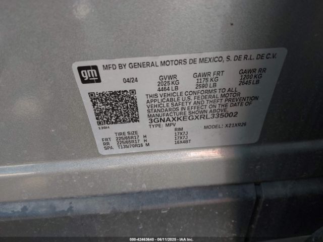2024 CHEVROLET EQUINOX 3GNAXKEGXRL335002 Photo 8