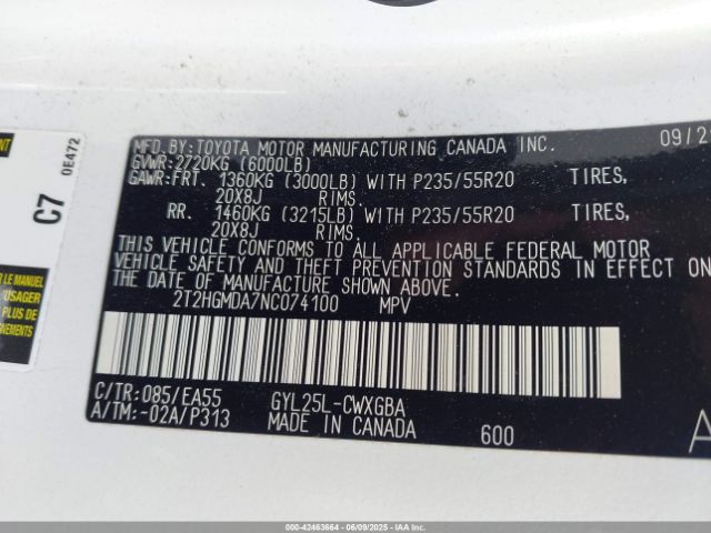 2022 LEXUS RX 450H 2T2HGMDA7NC074100 Photo 8