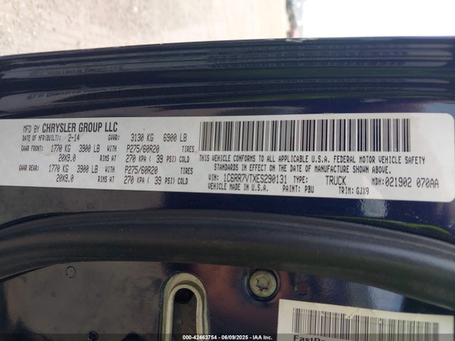RAM 1500 2014 1C6RR7VTXES290131 Image 9