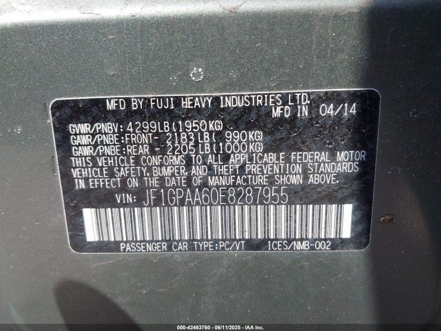 JF1GPAA60E8287955 Subaru Impreza