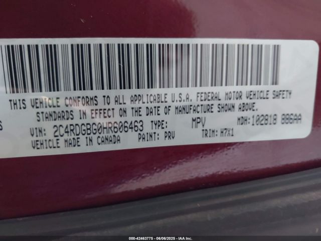 2017 DODGE GRAND CARAVAN 2C4RDGBG0HR606463 Photo 8
