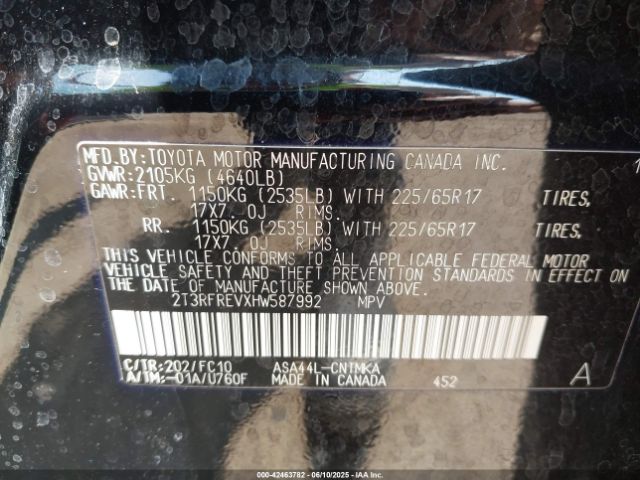 2017 TOYOTA RAV4 2T3RFREVXHW587992 Photo 8
