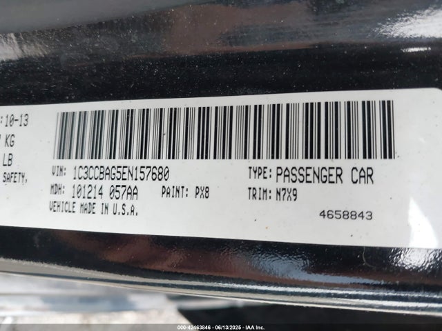 1C3CCBAG5EN157680 Chrysler 2014