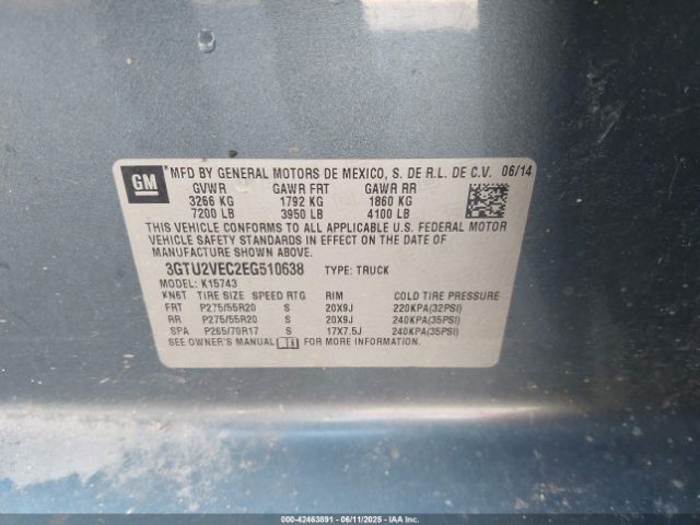 2014 GMC SIERRA 1500 3GTU2VEC2EG510638 Photo 8
