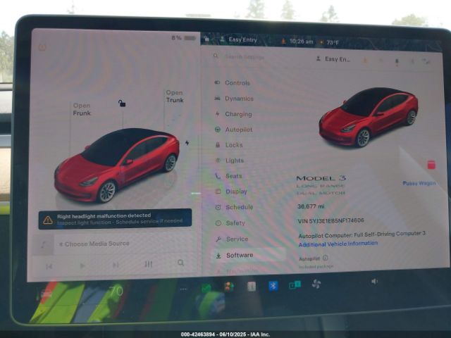 5YJ3E1EB5NF174606 Tesla Model 3 Long Range Dual Motor All-wheel Drive