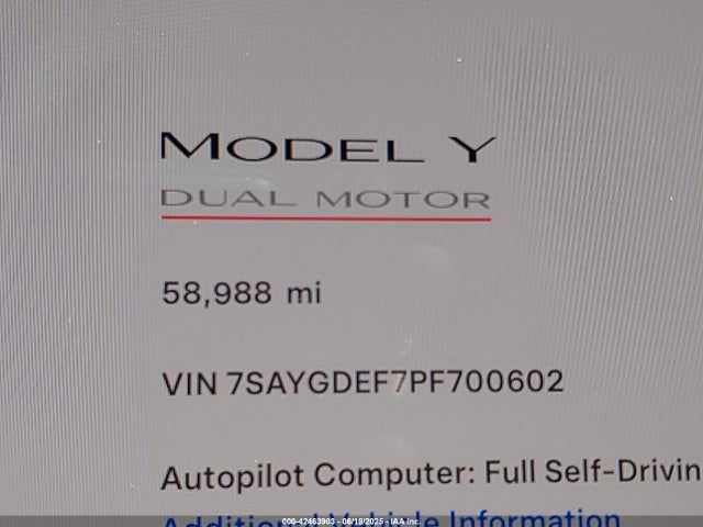 Tesla Model Y 2023 7SAYGDEF7PF700602 Image 15