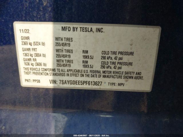 2023 TESLA MODEL Y 7SAYGDEE5PF613627 Photo 8
