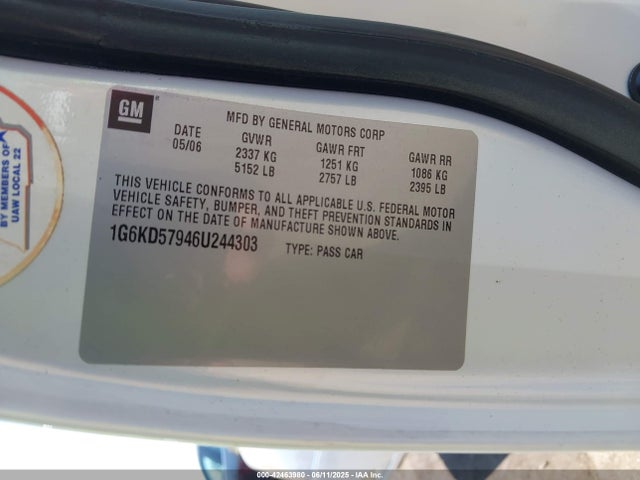2006 CADILLAC DTS 1G6KD57946U244303 Photo 8
