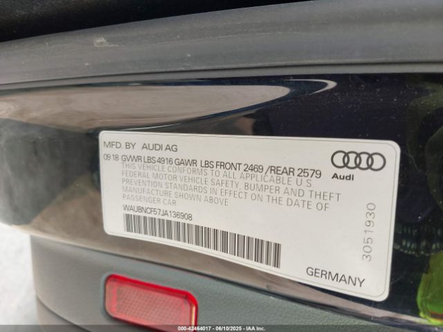 2018 AUDI A5 WAUBNCF57JA136908 Photo 8