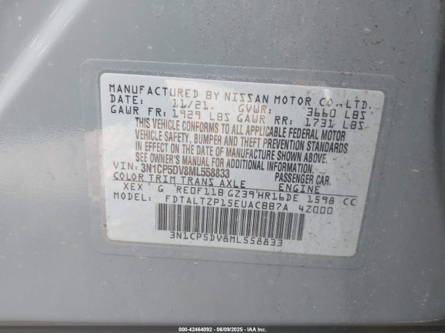 Nissan 2021 2021 3N1CP5DV8ML558833 Image 9