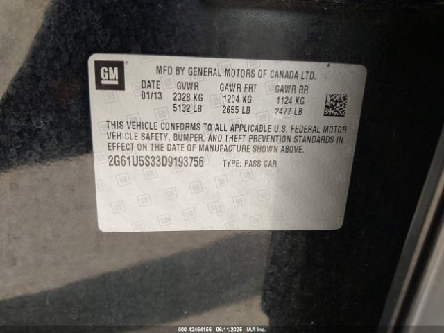2013 CADILLAC XTS 2G61U5S33D9193756 Photo 8