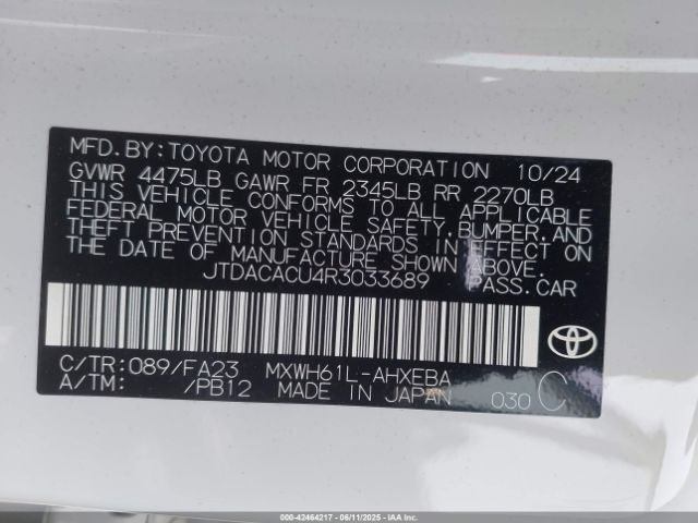 2024 TOYOTA PRIUS PRIME JTDACACU4R3033689 Photo 8