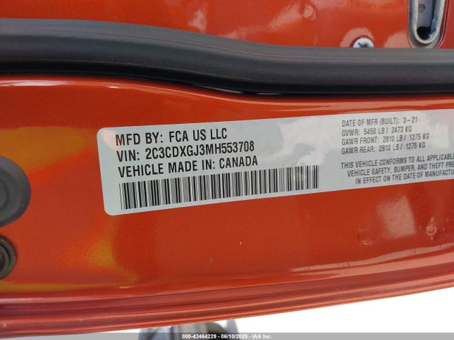 Dodge 2021 2021 2C3CDXGJ3MH553708 Image 9