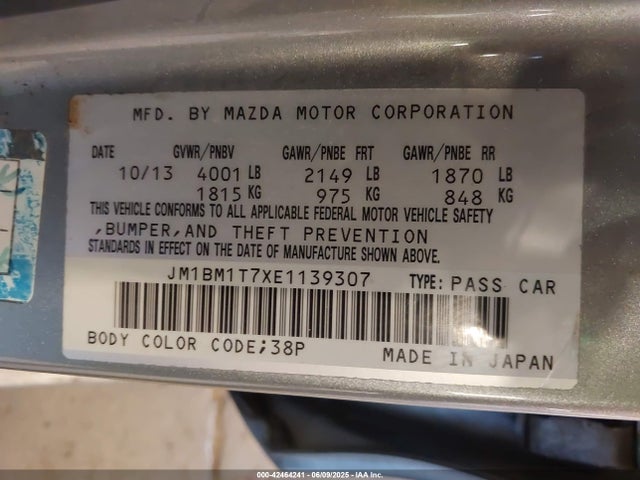 JM1BM1T7XE1139307 Mazda pe