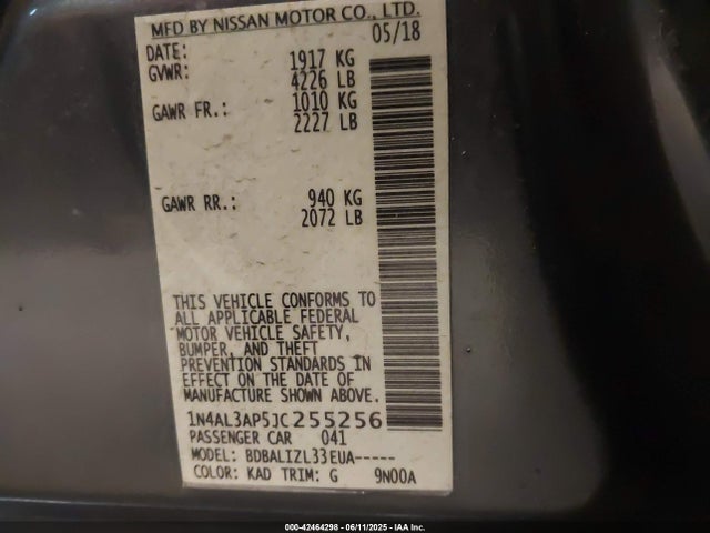 1N4AL3AP5JC255256 Nissan 2018