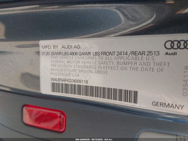 2020 AUDI A4 WAUENAF42LN009116 Photo 8