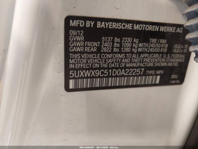 2013 BMW X3 5UXWX9C51D0A22257 Photo 8