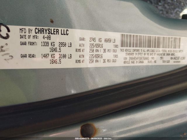 2008 CHRYSLER TOWN & COUNTRY 2A8HR54P28R760003 Photo 8
