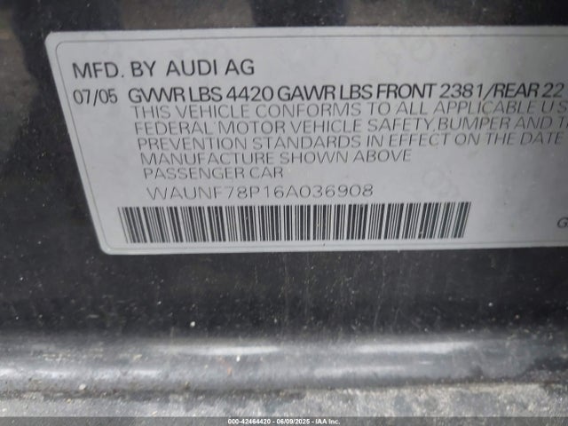 2006 AUDI A3 WAUNF78P16A036908 Photo 8