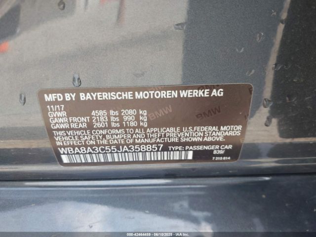 2018 BMW 320I WBA8A3C55JA358857 Photo 8