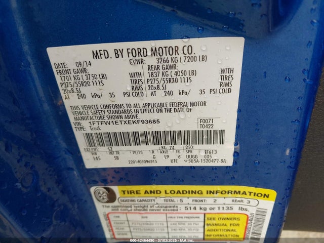 Ford 2014 2014 1FTFW1ETXEKF93685 Image 9