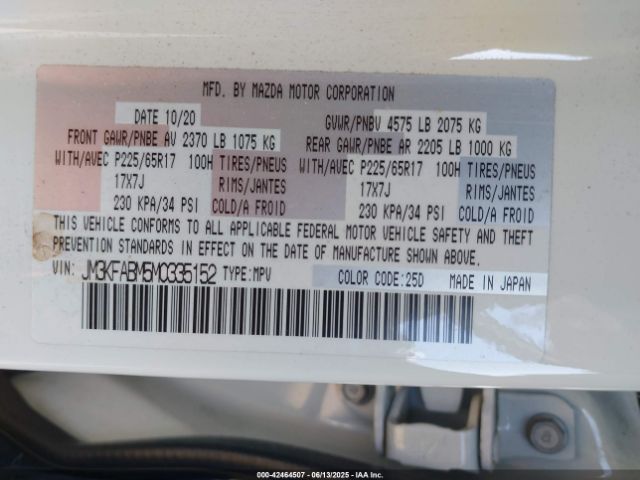 2021 MAZDA CX-5 JM3KFABM5M0335152 Photo 8