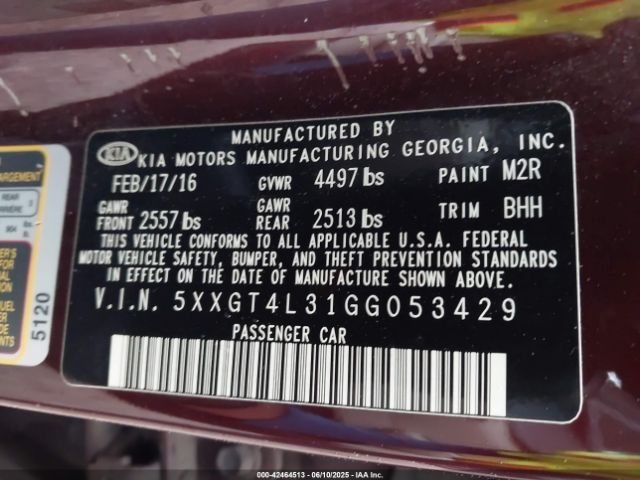 2016 KIA OPTIMA 5XXGT4L31GG053429 Photo 8