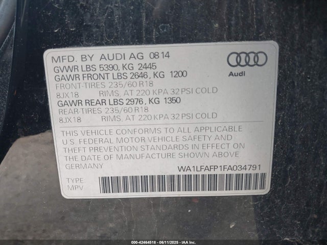 2015 AUDI Q5 WA1LFAFP1FA034791 Photo 8