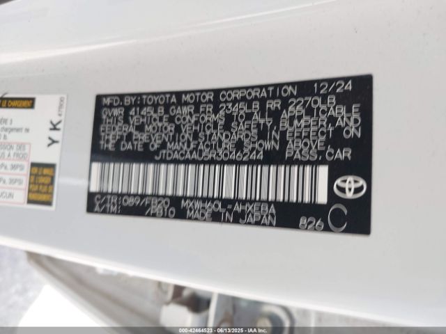 2024 TOYOTA PRIUS JTDACAAU5R3046244 Photo 8