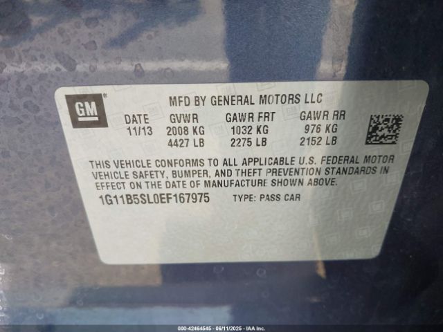 2014 CHEVROLET MALIBU 1G11B5SL0EF167975 Photo 8