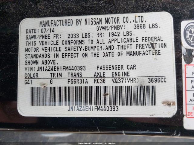 2015 NISSAN 370Z JN1AZ4EH1FM440393 Photo 8