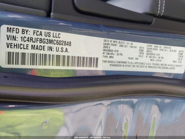 2021 JEEP GRAND CHEROKEE 1C4RJFBG3MC602848 Photo 8