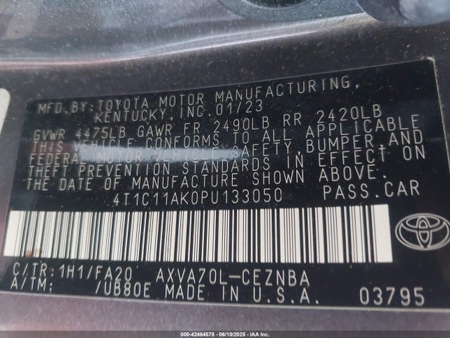 4T1C11AK0PU133050 Toyota a25a-fks