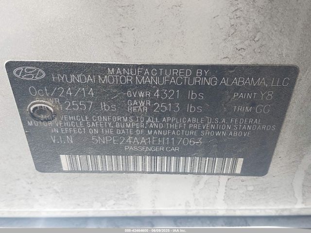 5NPE24AA1FH117063 Hyundai SONATA ECO