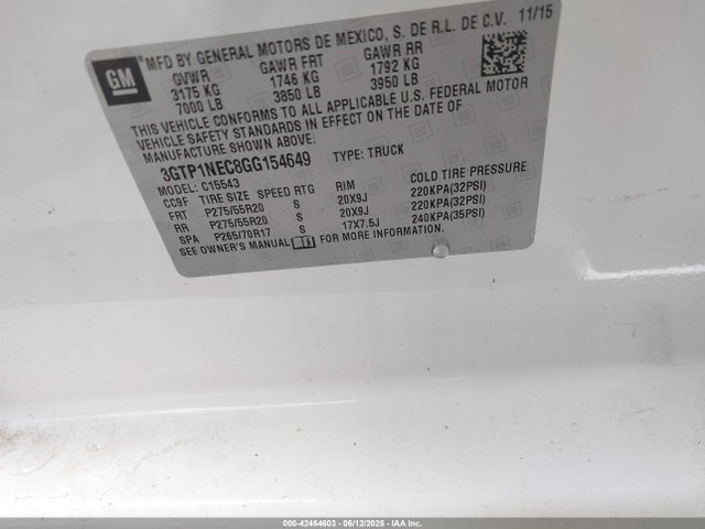 3GTP1NEC8GG154649 GMC l83 - sidi, vvt, afm, e85 max, aluminum