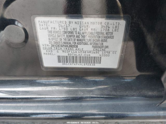 2017 NISSAN VERSA 3N1CN7AP4HL892838 Photo 8