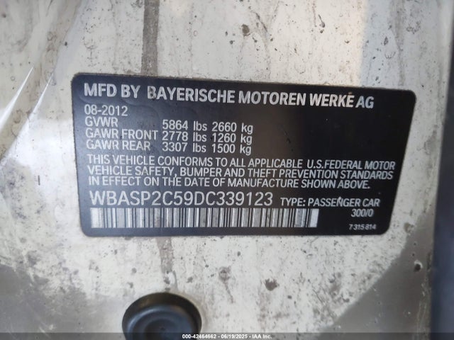 Aukcja sprzedaży 2013 Bmw 535 Xigt, vin: WBASP2C59DC339123, numer aukcji: 42464662