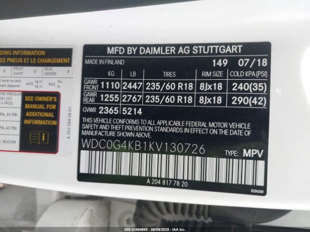 WDC0G4KB1KV130726 Mercedes-Benz Glc 300 4matic