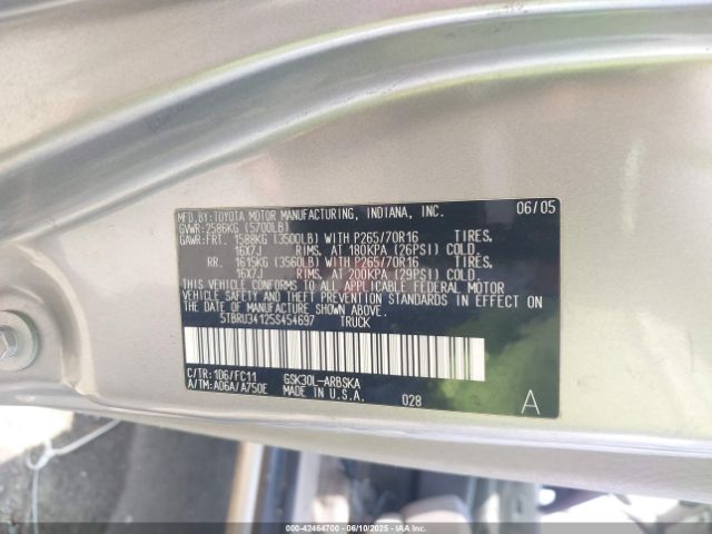 2005 TOYOTA TUNDRA 5TBRU34125S454697 Photo 8