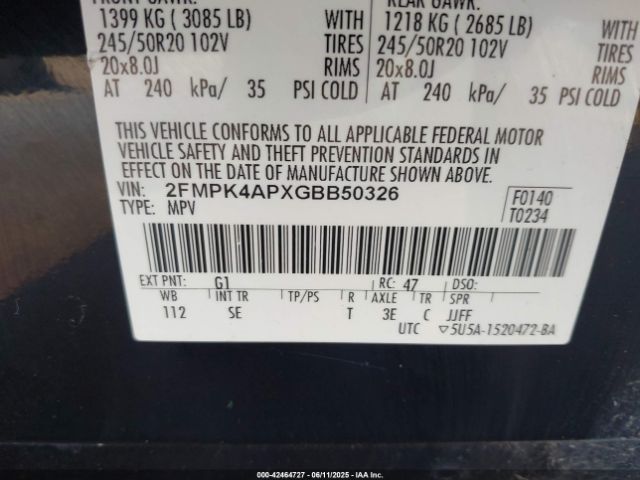 2016 FORD EDGE 2FMPK4APXGBB50326 Photo 8