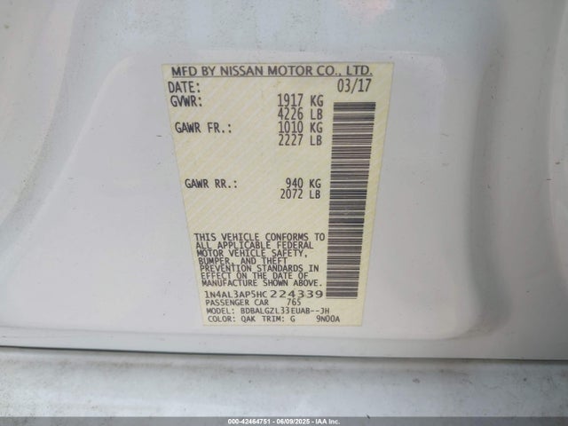Nissan 2017 2017 1N4AL3AP5HC224339 Image 9