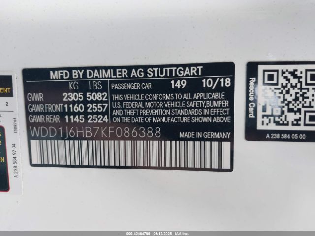 2019 MERCEDES-BENZ E 450 WDD1J6HB7KF086388 Photo 8